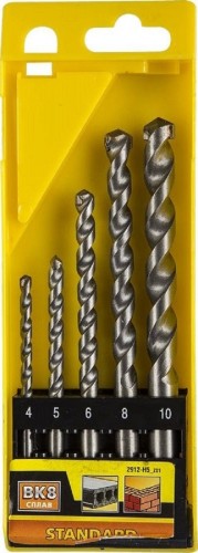 Набор сверл по бетону STAYER STANDARD 5шт (4, 5, 6, 8, 10мм) 2912-H5_z01