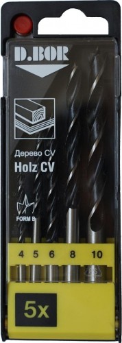 Набор сверл по дереву D.BOR 5 шт. (4-5-6-8-10 мм.) W-011-180005404D