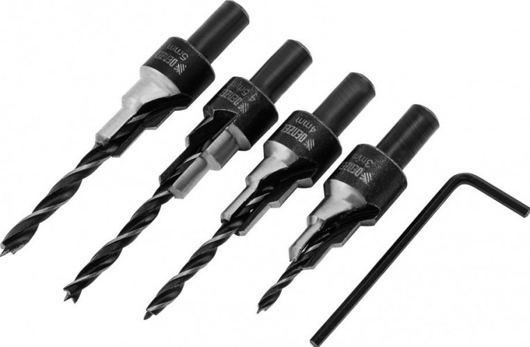 Набор сверл по дереву Denzel 3-5 мм под конфирмат, 4 шт 704240 - изображение 2