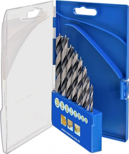 Набор сверл по дереву ПРАКТИКА "Профи" 8 шт  3,4,5,6,7,8,9,10 мм. 640-360