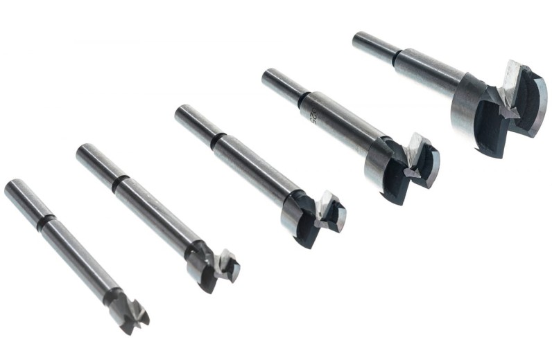 Набор сверл по дереву Sparta 10-15-20-25-35 мм, 5 шт форстнера в дерев. боксе, цилин.хвостовик// 704405