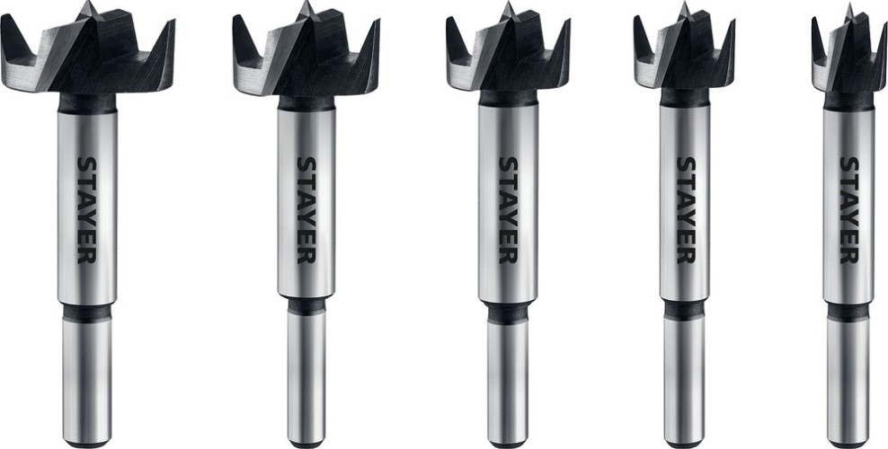 Набор сверл по дереву STAYER Forstner 5 шт., 15-20-25-30-35мм, форстнера дсп 29985-H5_z01