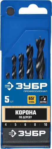 Набор сверл по дереву ЗУБР ПРОФЕССИОНАЛ 5 шт, м-образная заточка 29421-H5_z01 - изображение 2