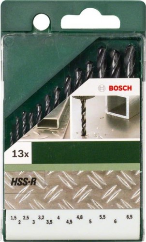 Набор сверл по металлу BOSCH HSS-R D1.5-6.5 13шт 13 2609255031 - изображение 4