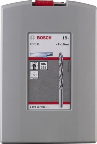 Набор сверл по металлу BOSCH HSS-G 135° ( 1-10мм)  19 шт.  ProBox 2608587013 - изображение 2
