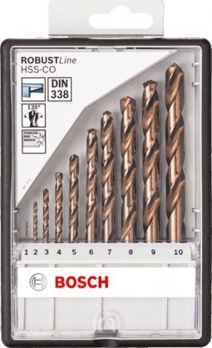 Набор сверл по металлу BOSCH HSS-Co 10 шт Robust Line D1-10 2607019925