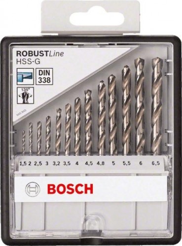 Набор сверл по металлу BOSCH HSS-G 13 шт Robust Line D1.5-6.5 2607010538