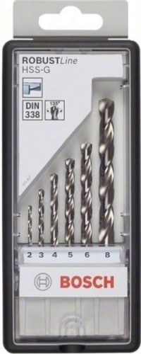 Набор сверл по металлу BOSCH HSS-G 6 шт Robust Line D2-8 2607010529