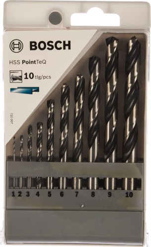 Набор сверл по металлу BOSCH HSS PointTeQ ( 1-10мм)  10 шт.  2608577348