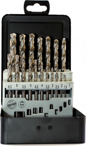 Набор сверл по металлу D.BOR шлифованные HSS-G 19 шт. (1-10х0.5 мм.) W-011-141019108D-T