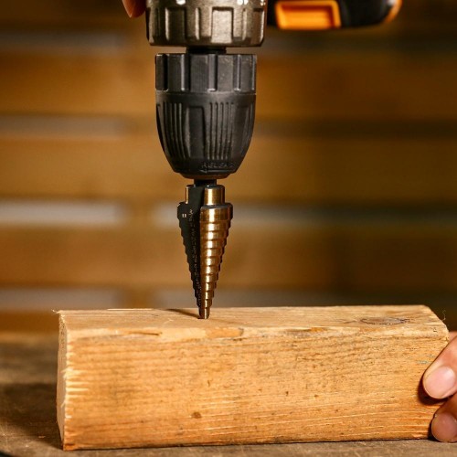 Набор сверл по металлу DEKO DH22 ступенчатых в кейсе 5 шт 065-0690 - изображение 5