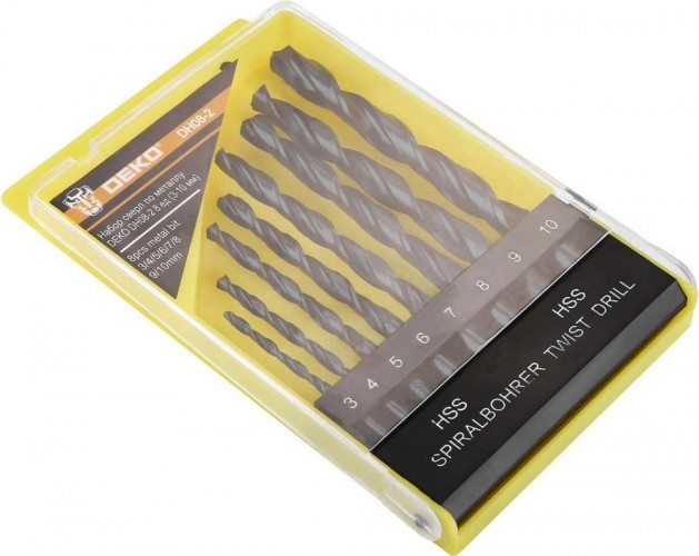 Набор сверл по металлу DEKO DH08-2 8 ед (3-10 мм) 065-0532