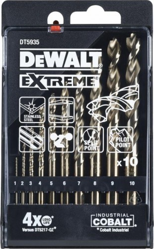 Набор сверл по металлу DeWALT HSS-Co 10 шт. (1.5-6.5 мм ) DT5935-QZ DT5935-QZ