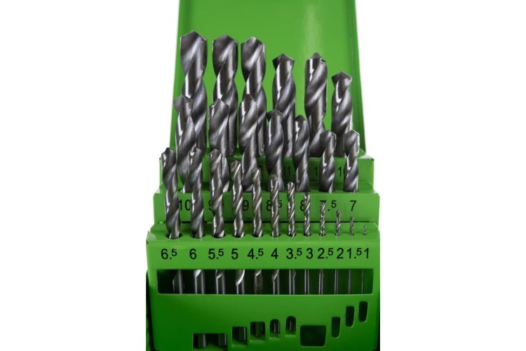 Набор сверл по металлу HSS СИБРТЕХ 1 - 13 мм. 25 шт.,  в металлическом боксе 72379