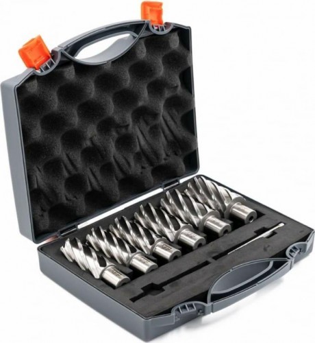 Набор сверл по металлу корончатых Bohre HSS 25-35х50 мм (7 предметов) с хв. weldon 19 мм (3/4'') КБ003626