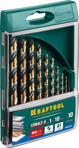 Набор сверл по металлу KRAFTOOL 29656-H10 hss-co(8%), cobalt 10шт.(1-10мм) - изображение 3