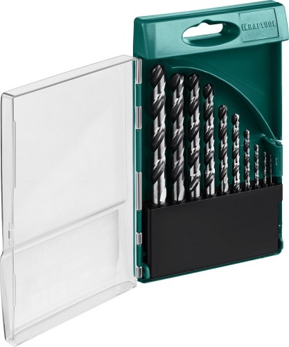 Набор сверл по металлу KRAFTOOL 29651-H10 hss-g, 10шт (1-10мм)