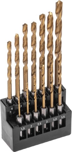 Набор сверл по металлу Kranz KR-91-0622 1,5-6,5мм (через 0,5мм, 3,2мм, 4,8мм) 13 шт.