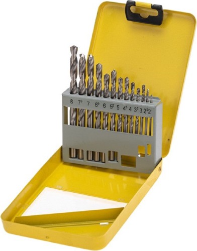 Набор сверл по металлу Kranz KR-91-0639 2-8мм (через 0,5мм) металлический кейс, 13 шт.