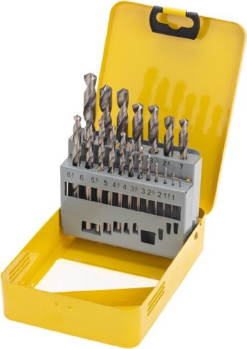 Набор сверл по металлу Kranz KR-91-0630 1-10мм (через 0,5мм) металлический кейс, 19 шт.