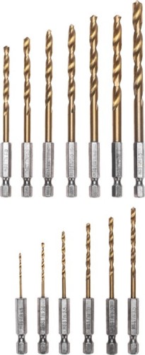 Набор сверл по металлу Kranz KR-91-0622 1,5-6,5мм (через 0,5мм, 3,2мм, 4,8мм) 13 шт. - изображение 2