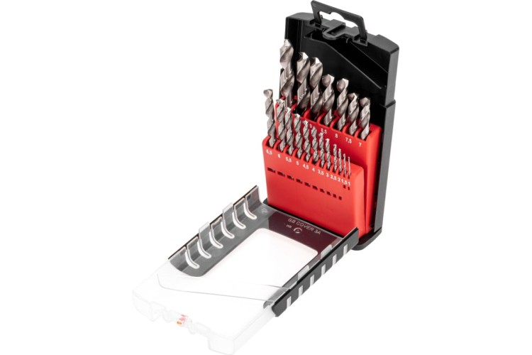 Набор сверл по металлу Kranz KR-91-0635 1-10мм, 19 шт.