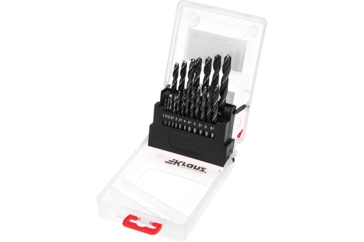 Набор сверл по металлу Kranz KR-91-0636 1-10мм, 19 шт.