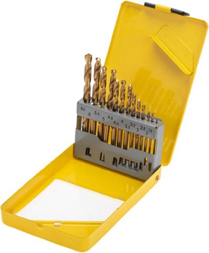 Набор сверл по металлу Kranz KR-91-0633 1,5-6,5мм (через 0,5мм, 3,2мм, 4,8мм) метал.кейс