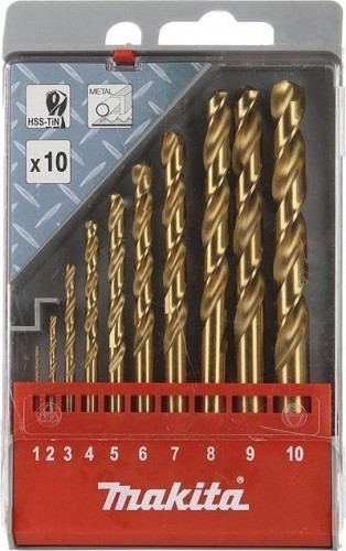 Набор сверл по металлу MAKITA D-43561 hss-tin, 10 шт.