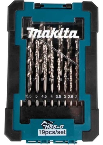 Набор сверл по металлу MAKITA D-78352 hss-gs, 19 шт. (1-10мм, шаг 0.5мм)