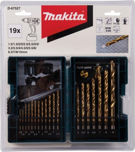 Набор сверл по металлу MAKITA D-67527 hss-tin economy, 19 шт. - изображение 2