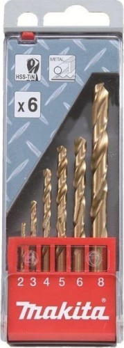 Набор сверл по металлу MAKITA D-43555 hss-tin, 6 шт.