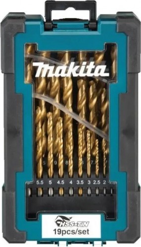 Набор сверл по металлу MAKITA D-72229-10 hss-tin economy, 19 шт. (1-10 мм)