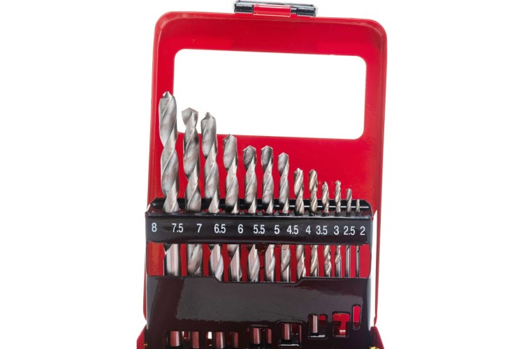 Набор сверл по металлу MATRIX 2-8 мм (через 0,5 мм), hss, 13 шт., метал. коробка  72387 - изображение 2