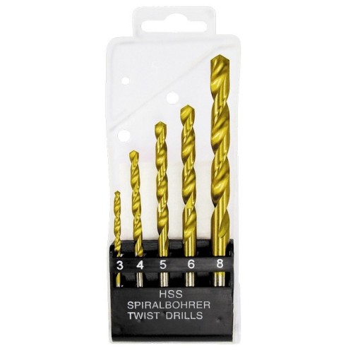 Набор сверл по металлу MATRIX нитридтитановых hss, 5 шт. 72383