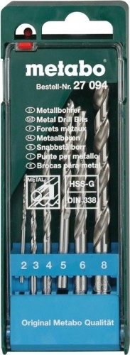 Набор сверл по металлу METABO HSS-G 6 шт. (2-8 мм) 627094000 627094000