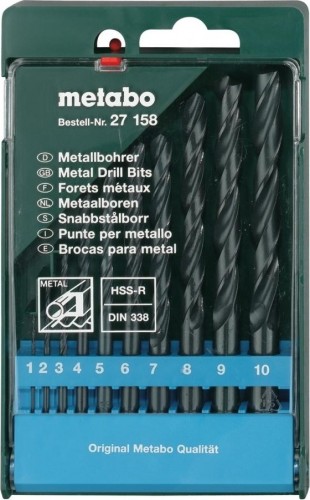 Набор сверл по металлу METABO HSS-R 10 шт. (1-10 мм) 627158000 627158000