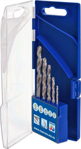 Набор сверл по металлу ПРАКТИКА "Профи", 5 шт, 2,3,4,5,6 мм, ПРО 640-230