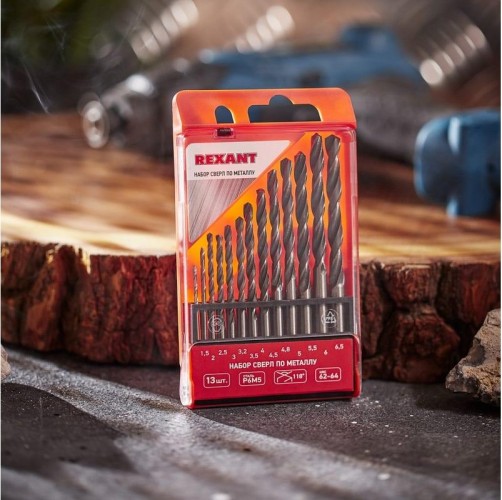 Набор сверл по металлу REXANT HSS (1.5-6.5 мм) 13 шт. 91-0631 - изображение 4