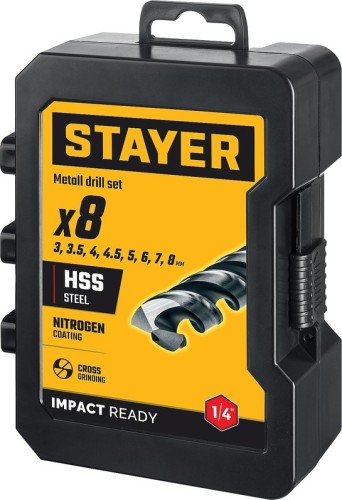 Набор сверл по металлу STAYER 29603-H8 HEX-1/4", 8 шт. - изображение 4