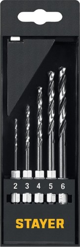 Набор сверл по металлу STAYER 29603-H5 HEX-1/4", 5 шт.