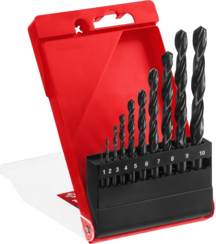 Набор сверл по металлу ЗУБР МАСТЕР 10шт (1-10мм), сталь р4м2,  29605-H10