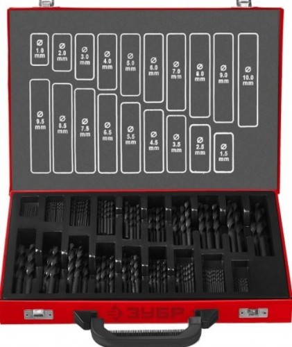Набор сверл по металлу ЗУБР МАСТЕР 170шт. (1-10мм) 29605-H170