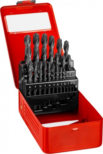 Набор сверл по металлу ЗУБР МАСТЕР 25шт (1-13мм), сталь р4м2, класс в, мет.бокс 29605-H25