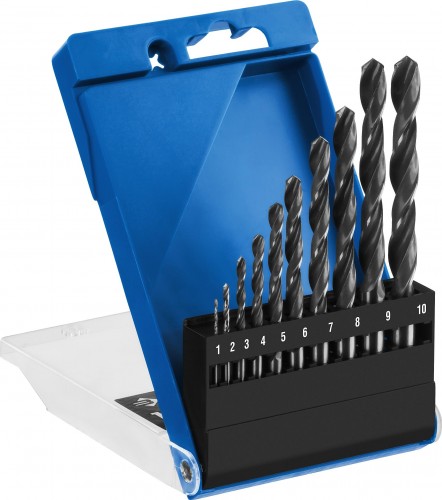 Набор сверл по металлу ЗУБР ПРОФЕССИОНАЛ 10шт(1-10мм), сталь р6м5, класс в 29621-H10