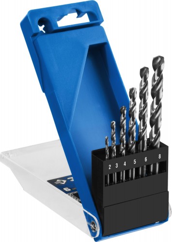 Набор сверл по металлу ЗУБР ПРОФЕССИОНАЛ 6шт(2-8мм), сталь р6м5, класс а 29625-H6