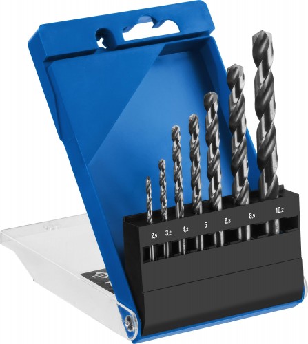 Набор сверл по металлу ЗУБР ПРОФЕССИОНАЛ 7шт(2.5-10.2мм), резьбовой, сталь р6м5, класс а 29625-H7R