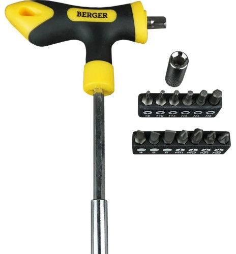 Набор Т-образная отверток с битами BERGER BG1070 15 пр.