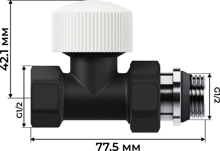 Набор термостатический прямой ROYAL THERMO Design 1/2" М30х1,5 RATVDP11212BL НС-1640378 - изображение 4