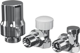Набор термостатический угловой  ROYAL THERMO DE LUXE (хром), 1/2" RTE 50.018 НС-1073850